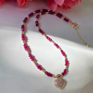 Natural Agate Necklace For Women Stynning "LOVE" 1 - Image 4