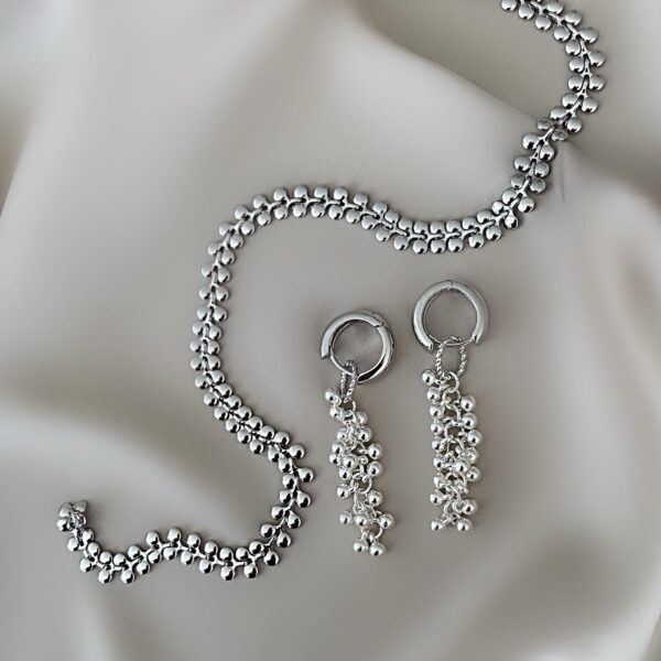 «PAULA» Semi-Fine Chain Necklace Choker And Earrings Set