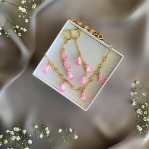 «BLOOM» Necklace & Earrings Trendy Jewellery Set - Image 3