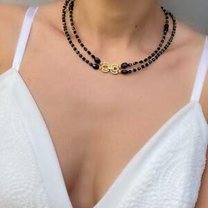 «IDALETTE» Semi-Fine Luxury Choker Necklace With Crystals And Natural Stone - Image 6
