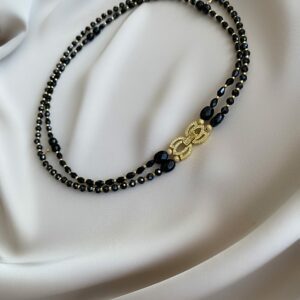 «IDALETTE» Semi-Fine Luxury Choker Necklace With Crystals And Natural Stone - Image 3
