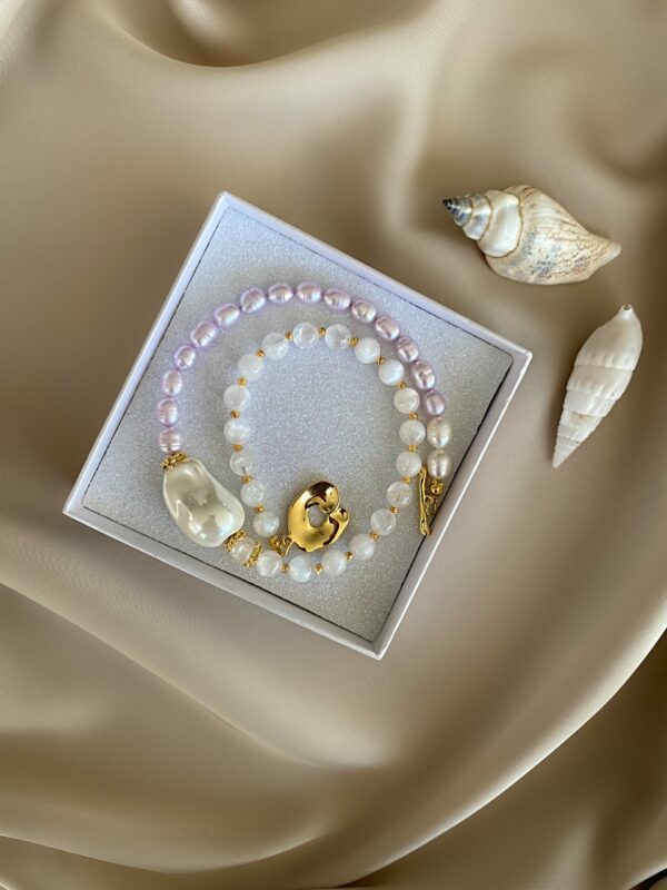 ⠀«DION» - Semi-Fine Luxury Pearl & Natural Stone Choker Necklace With Baroque Pearl