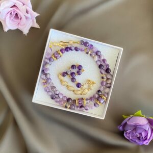 «BELIANA» Semi-Fine Necklace & Bracelet Natural Stone Luxury Jewellery Set - Image 4