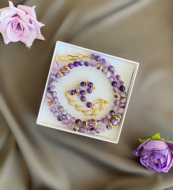 «BELIANA» Semi-Fine Necklace & Bracelet Natural Stone Luxury Jewellery Set