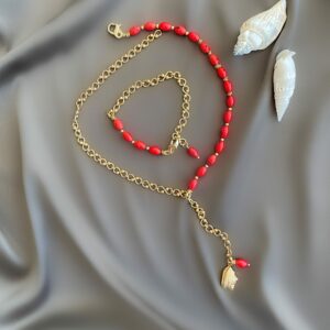 «HEART OF THE OCEAN» Semi-Fine Natural Stone Necklace-Tie And Bracelet Jewelry Set⠀ - Image 2