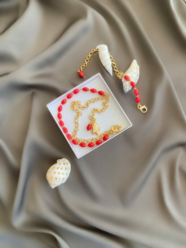 «HEART OF THE OCEAN» Semi-Fine Natural Stone Necklace-Tie And Bracelet Jewelry Set⠀