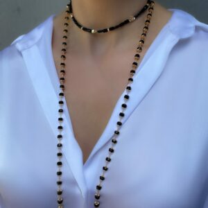 «BLACK DIAMONDS» Semi-Fine Necklace-Transformer - Image 2