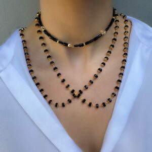 «BLACK DIAMONDS» Semi-Fine Necklace-Transformer - Image 5