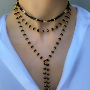 «BLACK DIAMONDS» Semi-Fine Necklace-Transformer - Image 3