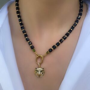 «TIGRESS» Semi-Fine Jewellery Glass Trendy Necklace - Image 6