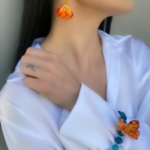 «PETITE FLORAL» Semi-Fine Natural Stone Luxury Bracelet And Earrings Jewellery Set⠀ - Image 3