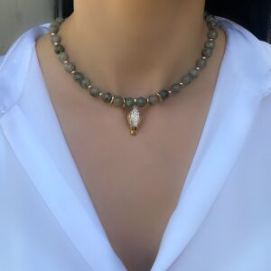 «ASMODEUS» Natural Stone Necklace & Earrings Jewelry Set With Swarovski Crystals⠀ - Image 2
