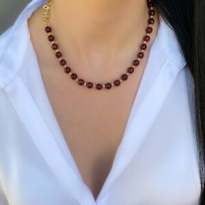 «SCARLET» Semi-Fine Natural Stone Necklace And Earrings Jewelry Set - Image 7