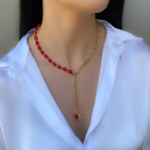 «HEART OF THE OCEAN» Semi-Fine Natural Stone Necklace-Tie And Bracelet Jewelry Set⠀ - Image 4
