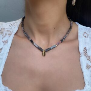 AUTUMN - Semi-Fine Natural Stone Necklace & Earrings Jewellery Set - Image 4