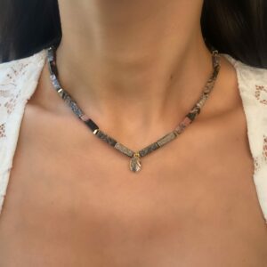 AUTUMN - Semi-Fine Natural Stone Necklace & Earrings Jewellery Set - Image 5