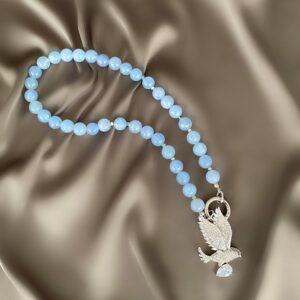 «DOVÉ» Semi-Fine Luxury Natural Stone Necklace With Swarovski Crystals Pendant - Image 4
