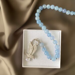 «DOVÉ» Semi-Fine Luxury Natural Stone Necklace With Swarovski Crystals Pendant - Image 5