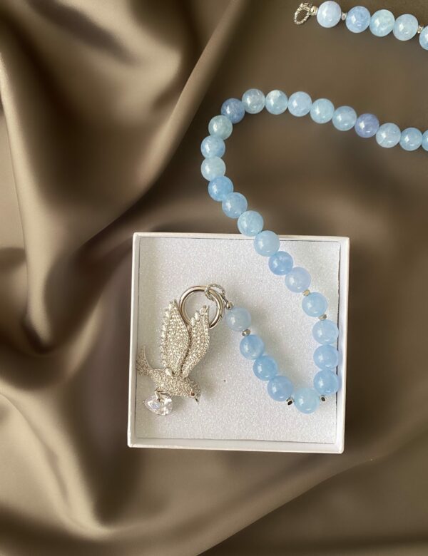 «DOVÉ» Semi-Fine Luxury Natural Stone Necklace With Swarovski Crystals Pendant