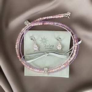 «TENDRESSE» Semi-Fine Luxury Necklace & Swarovski Crystals Earrings Jewellery Set - Image 3