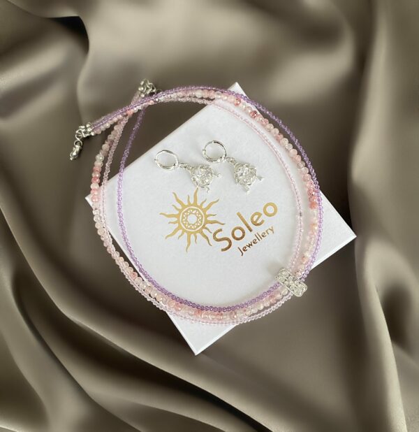 «TENDRESSE» Semi-Fine Luxury Necklace & Swarovski Crystals Earrings Jewellery Set
