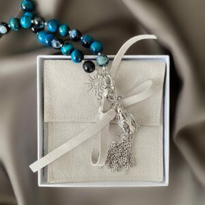 «BLUE COMET» Semi-Fine Natural Stone Necklace-Sautoir - Image 5