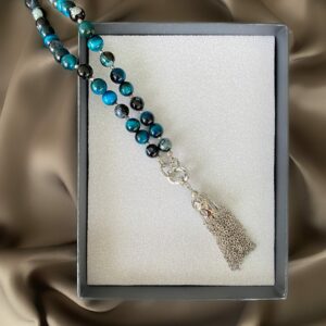 «BLUE COMET» Semi-Fine Natural Stone Necklace-Sautoir - Image 6
