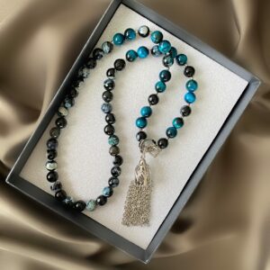 «BLUE COMET» Semi-Fine Natural Stone Necklace-Sautoir - Image 7