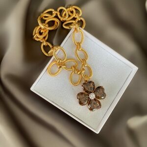 «FIORE» Semi-Fine Luxury Chain & Large Swarovski Crystal Pendant - Image 2