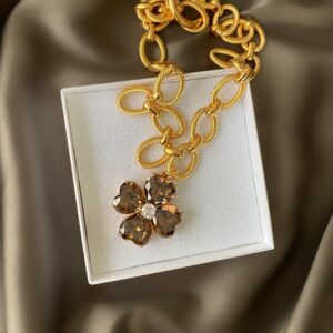 «FIORE» Semi-Fine Luxury Chain & Large Swarovski Crystal Pendant - Image 3