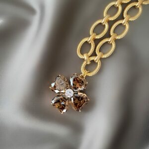 «FIORE» Semi-Fine Luxury Chain & Large Swarovski Crystal Pendant - Image 4