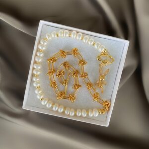 «NU, POGODI!» Luxury Semi-Fine Natural Pearl And Stone Trendy Necklace - Image 3