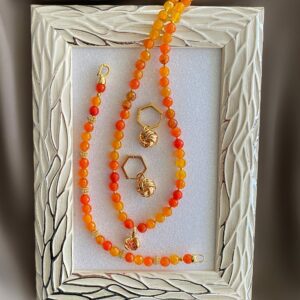 «ARANCIO» Semi-Fine Real Stone Necklace, Bracelet And Earrings Jewellery Set ⠀ - Image 6
