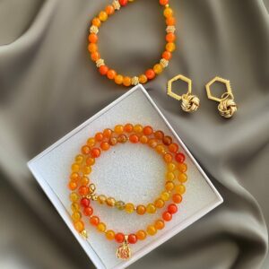 «ARANCIO» Semi-Fine Real Stone Necklace, Bracelet And Earrings Jewellery Set ⠀ - Image 7