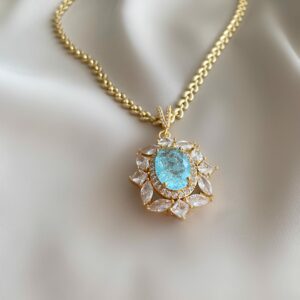 «DIANA» Semi-Fine Chain Necklace With Swarovski Crystal Pendant - Image 4