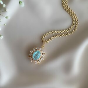 «DIANA» Semi-Fine Chain Necklace With Swarovski Crystal Pendant - Image 6