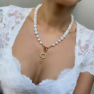 «BRIGITTE» Semi-Fine Luxury Natural Stone Necklace And Earrings Set⠀ - Image 4