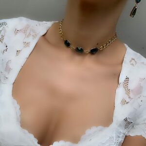 «ROXETTE» Semi-Fine Chain Necklace And Earrings Set - Image 2