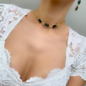 «ROXETTE» Semi-Fine Chain Necklace And Earrings Set - Image 3