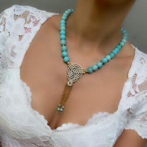 «UNDINE» Semi-Fine Natural Stone Necklace And Earrings Luxury Jewelry Set⠀ - Image 2
