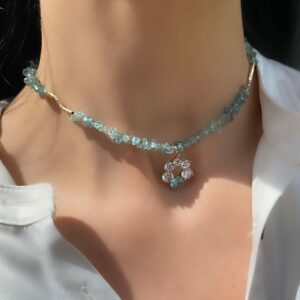 «CRYSTALLINE» Semi-Fine Natural Stone Necklace And Earrings Jewellery Set ⠀ - Image 2