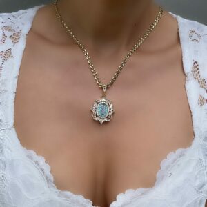 «DIANA» Semi-Fine Chain Necklace With Swarovski Crystal Pendant - Image 9