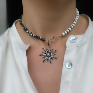 «BLACK SUN» Semi-Fine Natural Stone Luxury Necklace ⠀ - Image 3