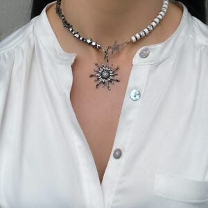 «BLACK SUN» Semi-Fine Natural Stone Luxury Necklace ⠀ - Image 2