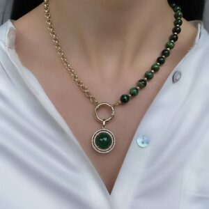 «ROYAL STEPHANIE» Semi-Fine Natural Stone and Chain Necklace ⠀ - Image 2