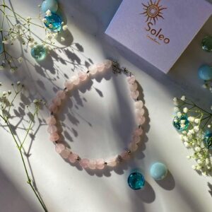 «AMORE MIO» Semi-Fine Natural Pink Quartz Necklace - Image 2