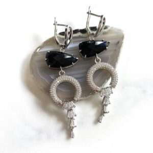 «BOHEMIA» Luxury Semi-Fine Natural Stone Necklace & Earrings Jewellery Set - Image 3