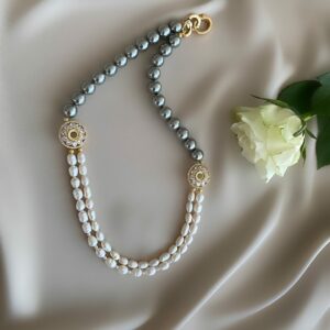 «PERSEPHONE» - Semi-Fine Natural Pearl Necklace And Earrings Jewellery Set⠀ - Image 3