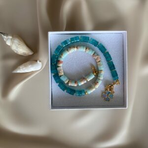 «CLOVERINA» Semi-Fine Natural Stone Necklace With Beautiful Clover Charm - Image 5