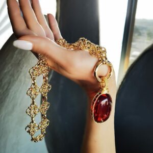 «ROSSO» Semi-Fine Luxury Chain Necklace And Earrings Set - Image 4
